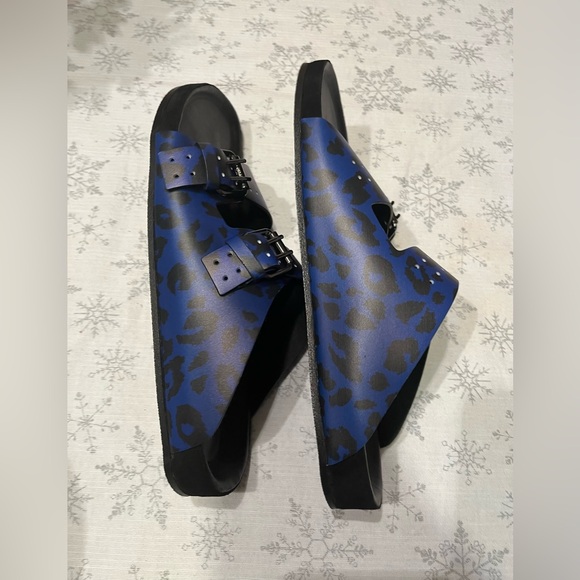 The Kooples Blue Leopard Print Slide Sandals Men Size FR 43 / US 9 / Women 10.5 main image 11
